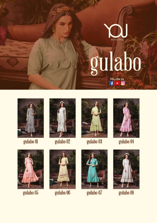 You Gulabo Latest Fancy Designer Festive Party Wear Heavy  Elegant Kurti Collection
